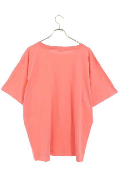 CELINE Logo Print Loose Fit Cotton Tee Pink Size XXL