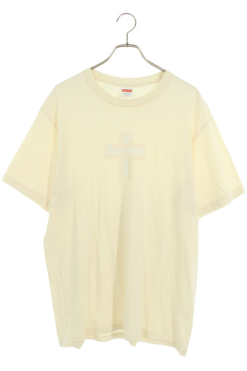 SUPREME Cross Box Logo Tee Beige Size L