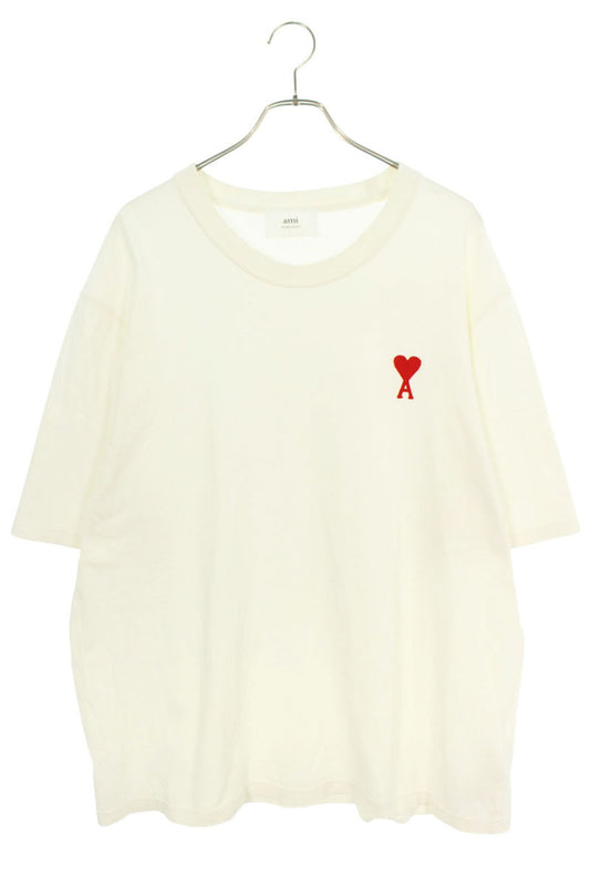 AMI Logo Embroidered T-Shirt White Size XXL