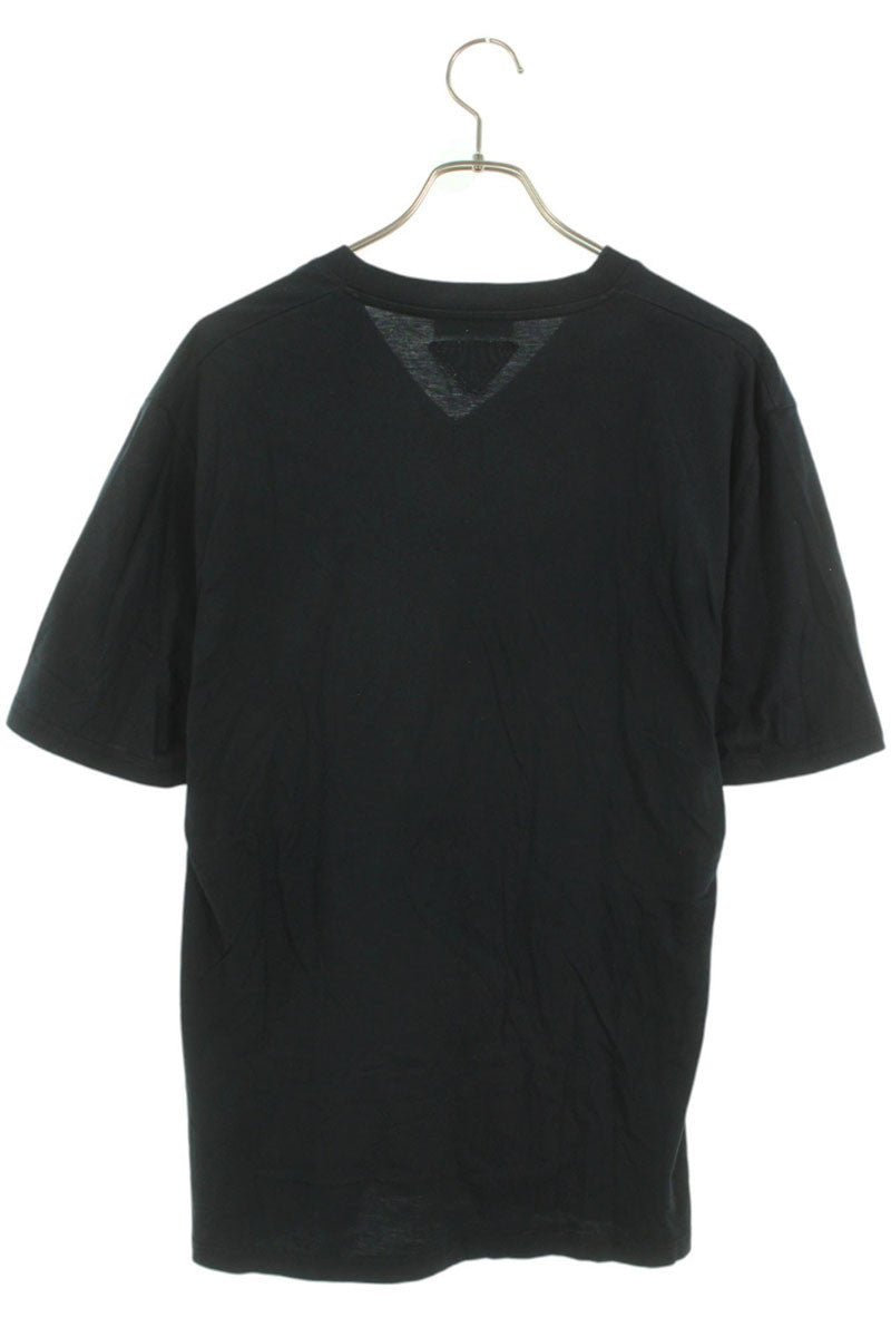 Prada Black Triangle Logo Embroidered Patch T-Shirt Size XL