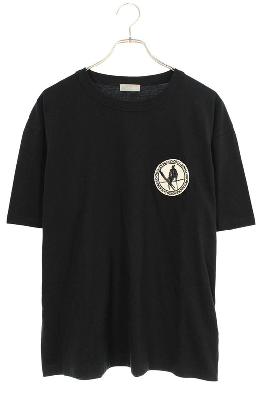 DIOR Front Patch Cotton Tee Black Size S