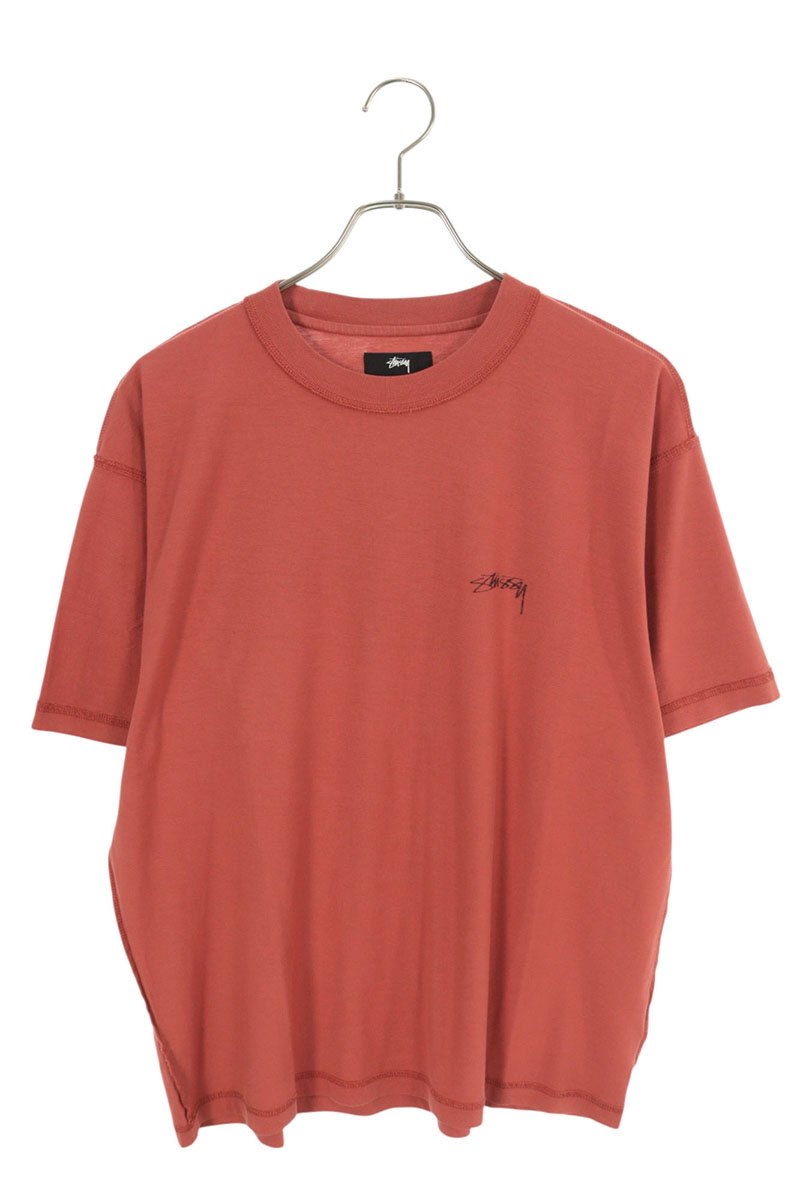 STUSSY Logo Print Cotton Tee Red Size S