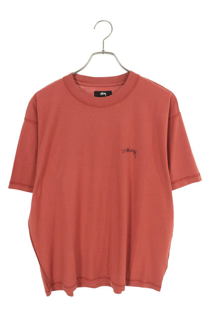 STUSSY Logo Print Cotton Tee Red Size S