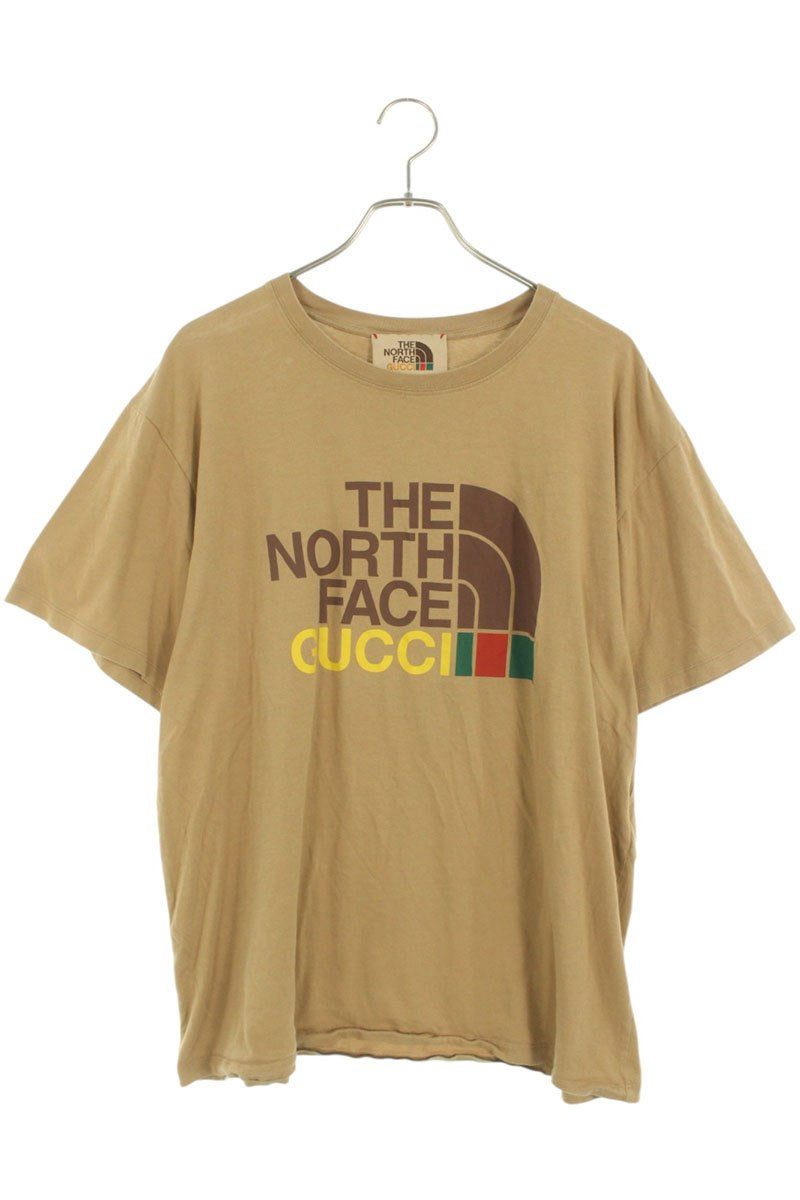 GUCCI x The North Face 21AW Front Logo Tee Beige Size L