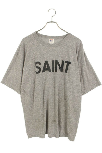 SAINT MICHAEL 25SS Logo Print Vintage Tee Gray Size L