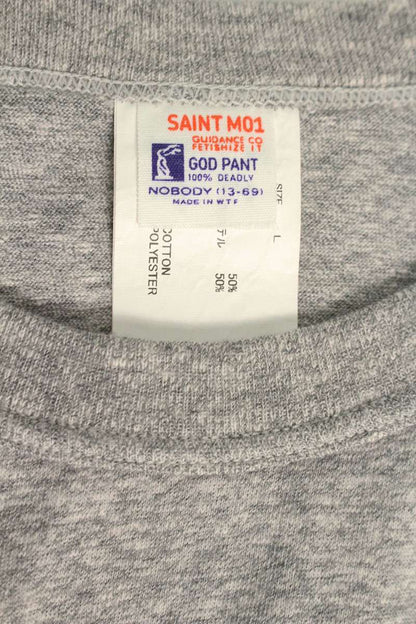 SAINT MICHAEL 25SS Logo Print Vintage Tee Gray Size L