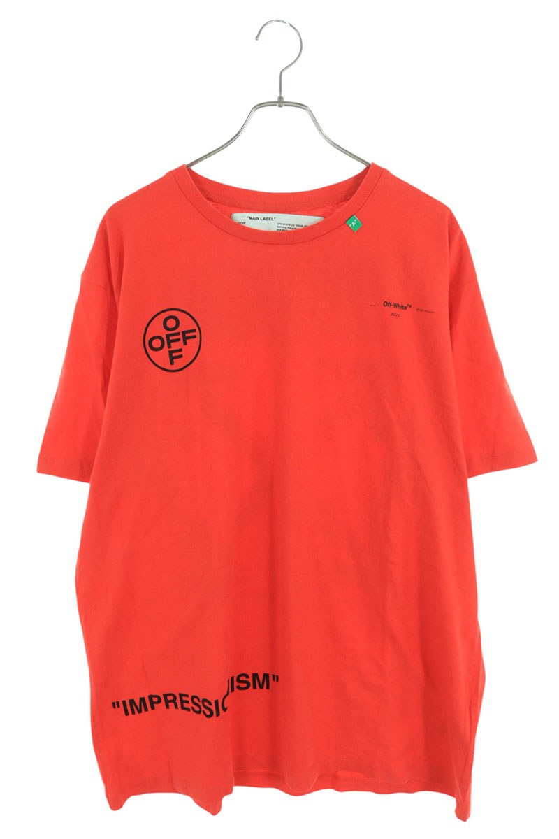 OFF-WHITE 19SS Stencil Back Arrow Print T-Shirt Multi Size S