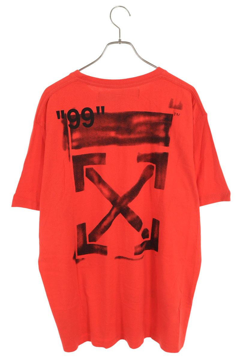 OFF-WHITE 19SS Stencil Back Arrow Print T-Shirt Multi Size S