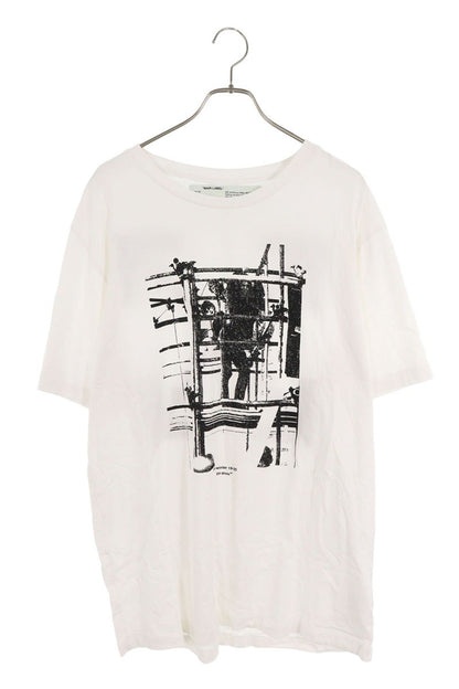 OFF-WHITE 19AW Print T-Shirt White/Black Size XL