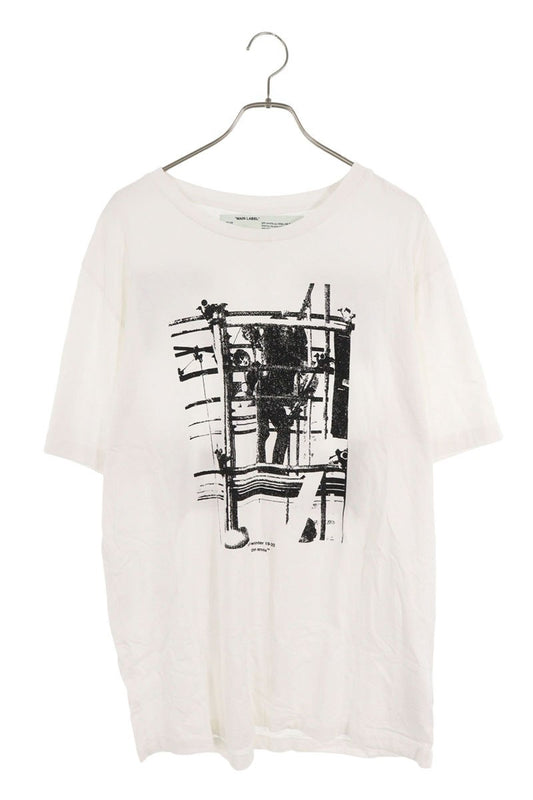 OFF-WHITE 19AW Print T-Shirt White/Black Size XL