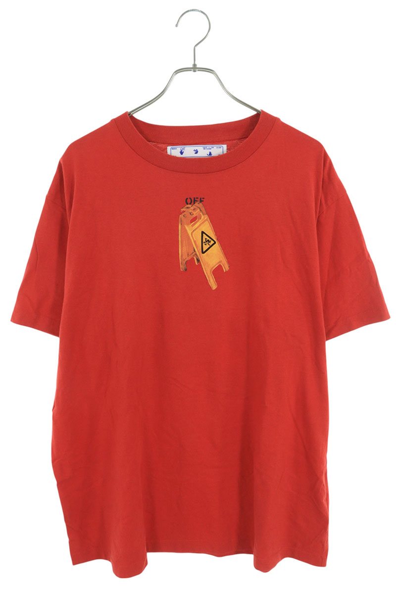 OFF-WHITE 20AW Back Arrow Print T-Shirt Red Size XS