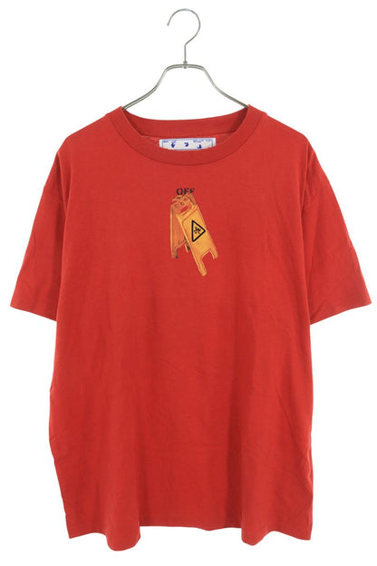 OFF-WHITE 20AW Back Arrow Print T-Shirt Red Size XS
