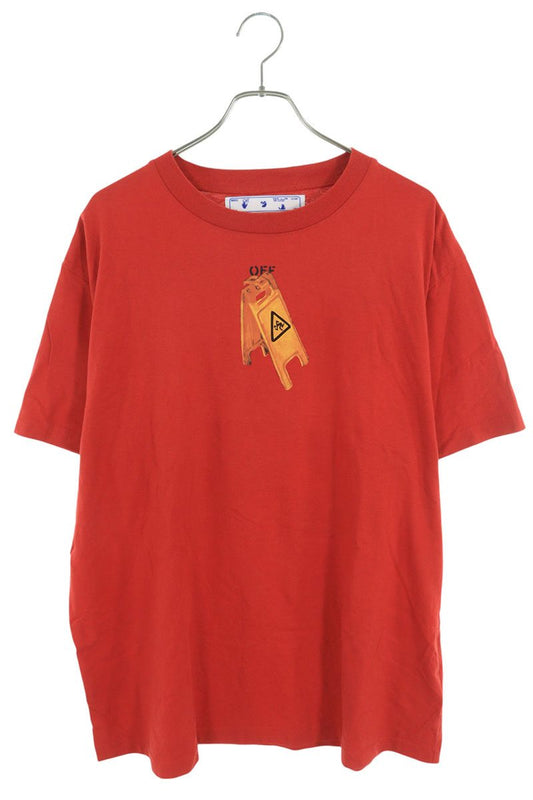 OFF-WHITE 20AW Back Arrow Print T-Shirt Red Size XS