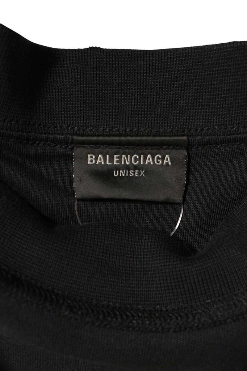 BALENCIAGA Logo Embroidered Destroyed Inside Out Tee Size M