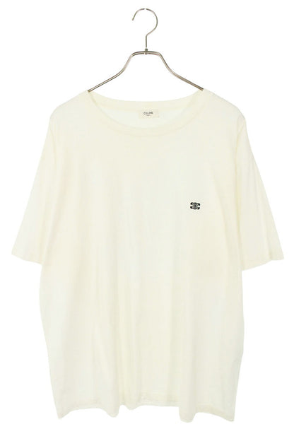 CELINE Triomphe Loose T-shirt White Cotton Size XXL