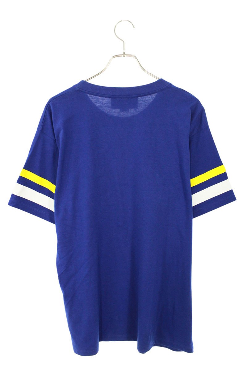GUCCI XJFFU GG Logo Print T-shirt Blue Cotton Size S