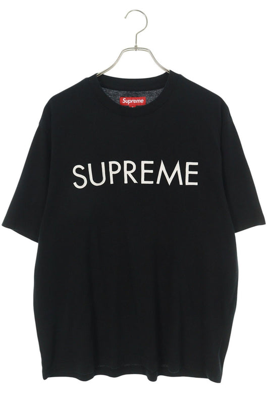 SUPREME 25SS Capital S/S Top Logo Tee Black Size M
