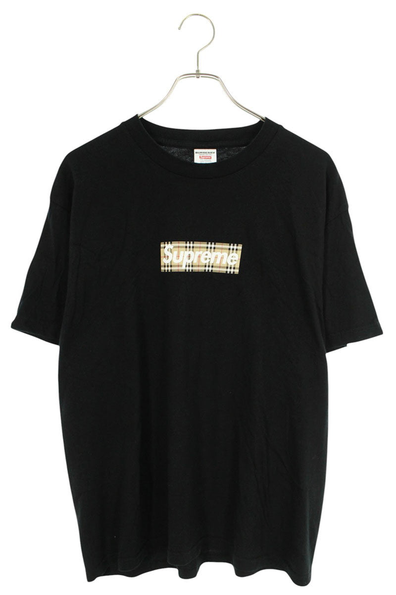 SUPREME 22SS Burberry Box Logo Tee Black Size M