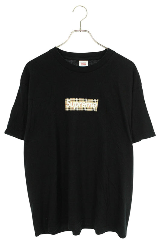 SUPREME 22SS Burberry Box Logo Tee Black Size M