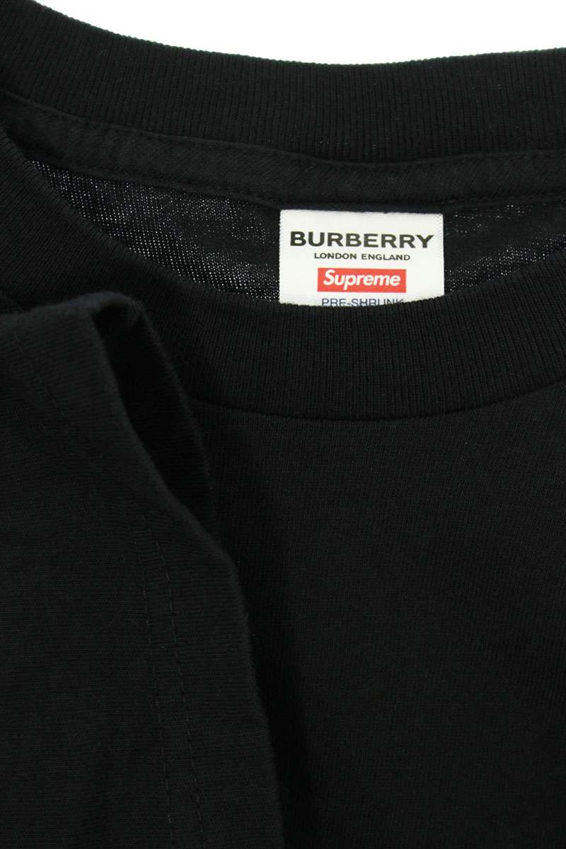 SUPREME 22SS Burberry Box Logo Tee Black Size M