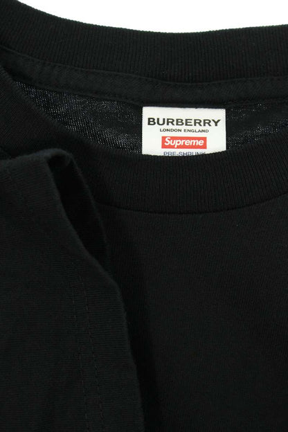 SUPREME 22SS Burberry Box Logo Tee Black Size M