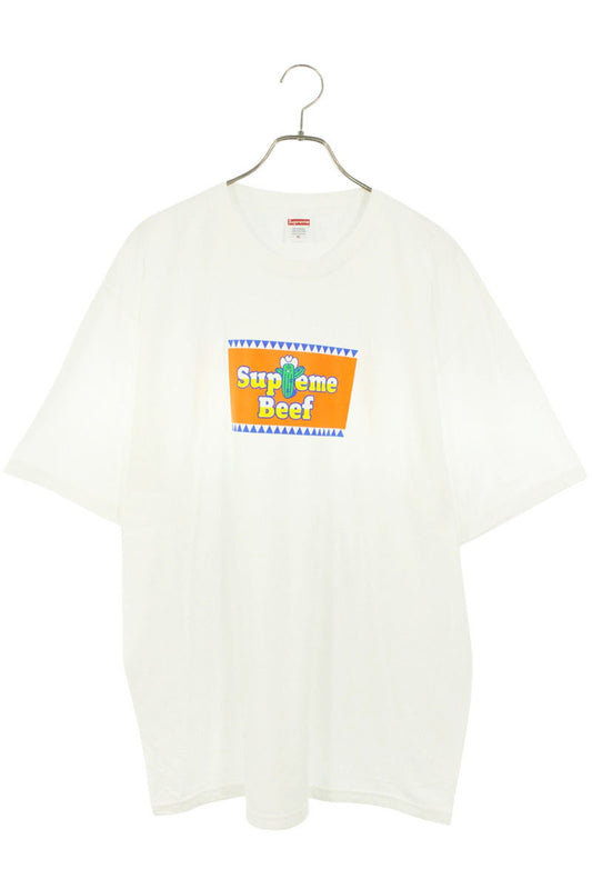 SUPREME 25SS Beef Tee White Cotton Top Size XL