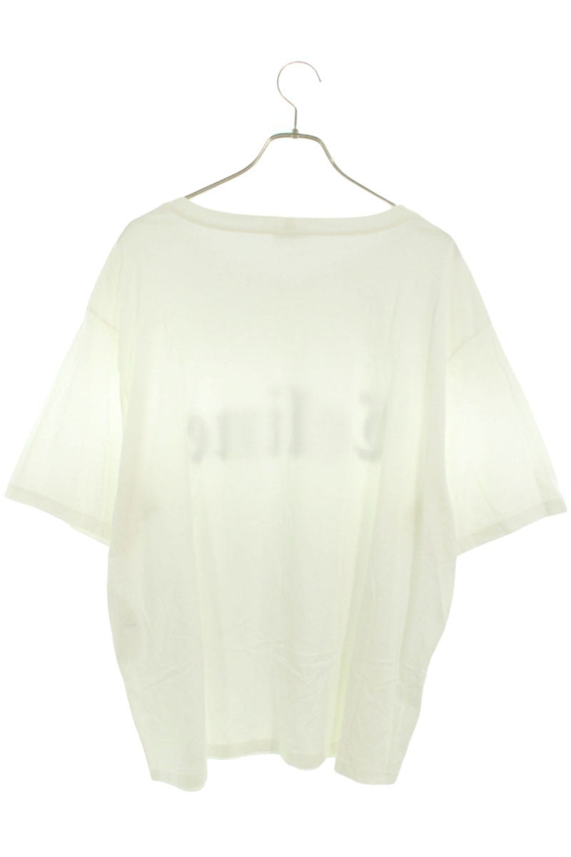 CELINE Gothic Logo Print T-shirt White Cotton Size XL