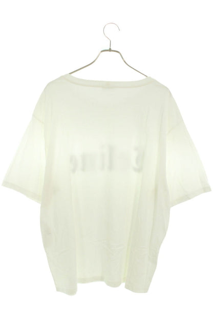 CELINE Gothic Logo Print T-shirt White Cotton Size XL