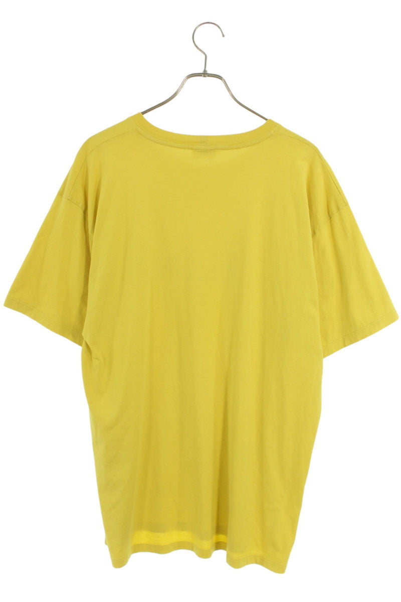 CELINE Logo Print Loose Fit T-shirt Yellow Cotton Size L