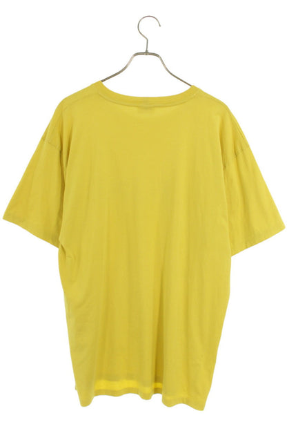 CELINE Logo Print Loose Fit T-shirt Yellow Cotton Size L