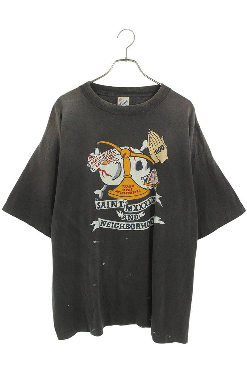SAINT MICHAEL Vintage Print Tee Gray Size XL