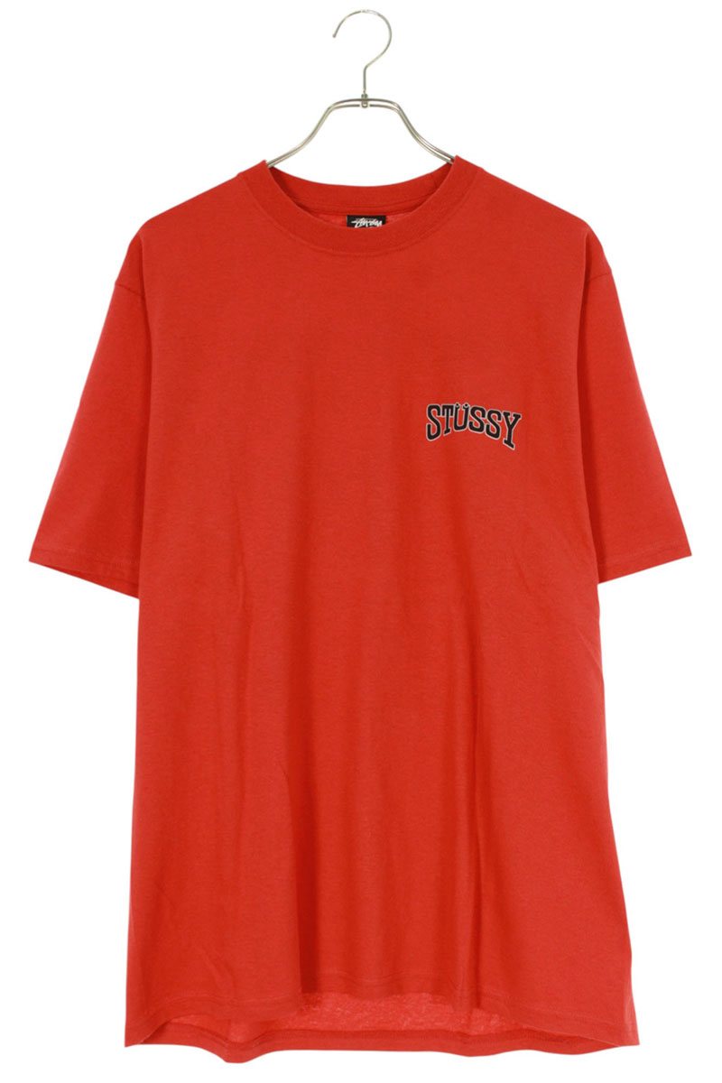STUSSY 25SS TOUGH TREAD Tire Print T-shirt Red Cotton Size M