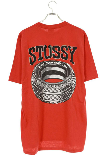 STUSSY 25SS TOUGH TREAD Tire Print T-shirt Red Cotton Size M