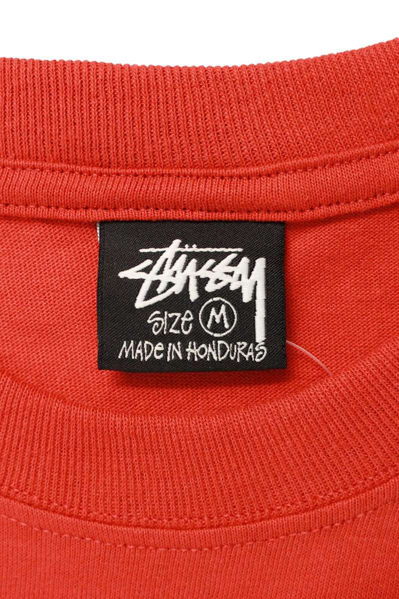 STUSSY 25SS TOUGH TREAD Tire Print T-shirt Red Cotton Size M
