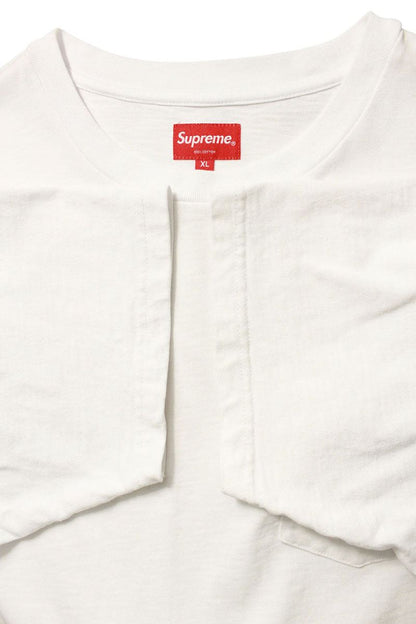 Supreme S S Pocket Tee Logo Embroidered T-Shirt White Size XL