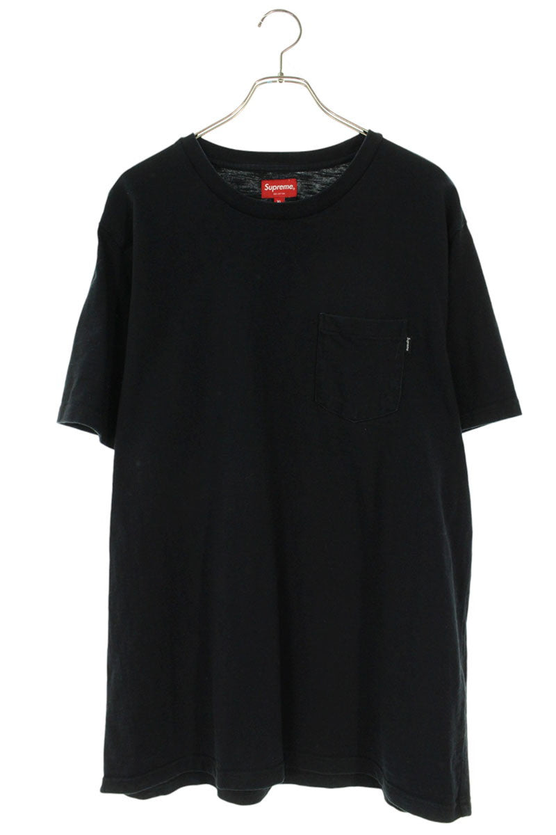 Supreme S S Pocket Tee Logo Embroidered T-Shirt Black Size XL