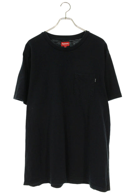 Supreme S S Pocket Tee Logo Embroidered T-Shirt Black Size XL