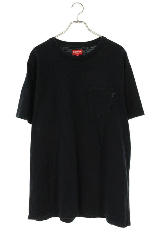 Supreme S S Pocket Tee Logo Embroidered T-Shirt Black Size XL