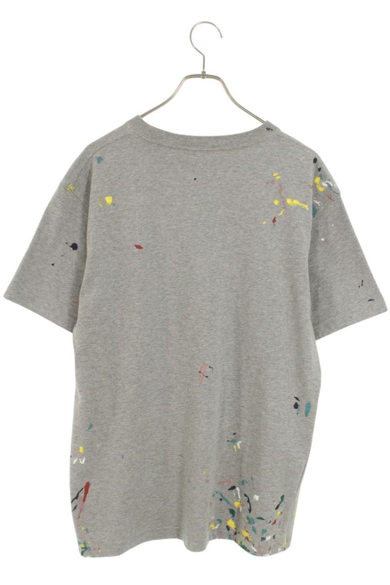 DIOR Gray Paint Print Logo Oversized T-Shirt Size M