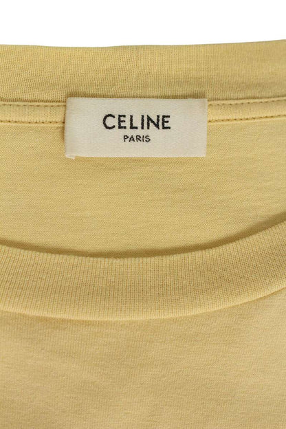 CELINE Loose Fit Logo Print Tee Yellow Size L