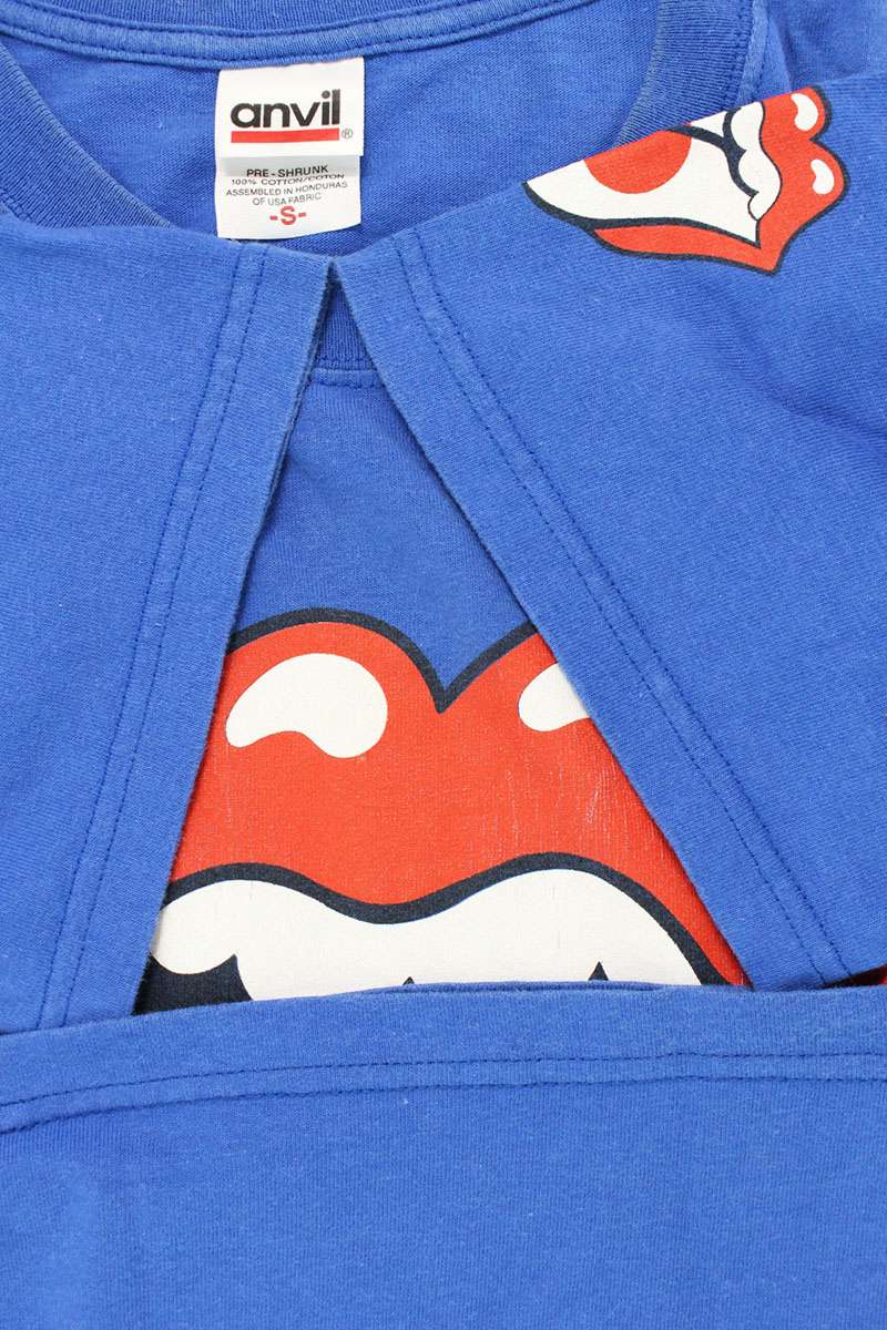 VINTAGE ROLLING STONES Soccer Ball Print Tee Blue Size S