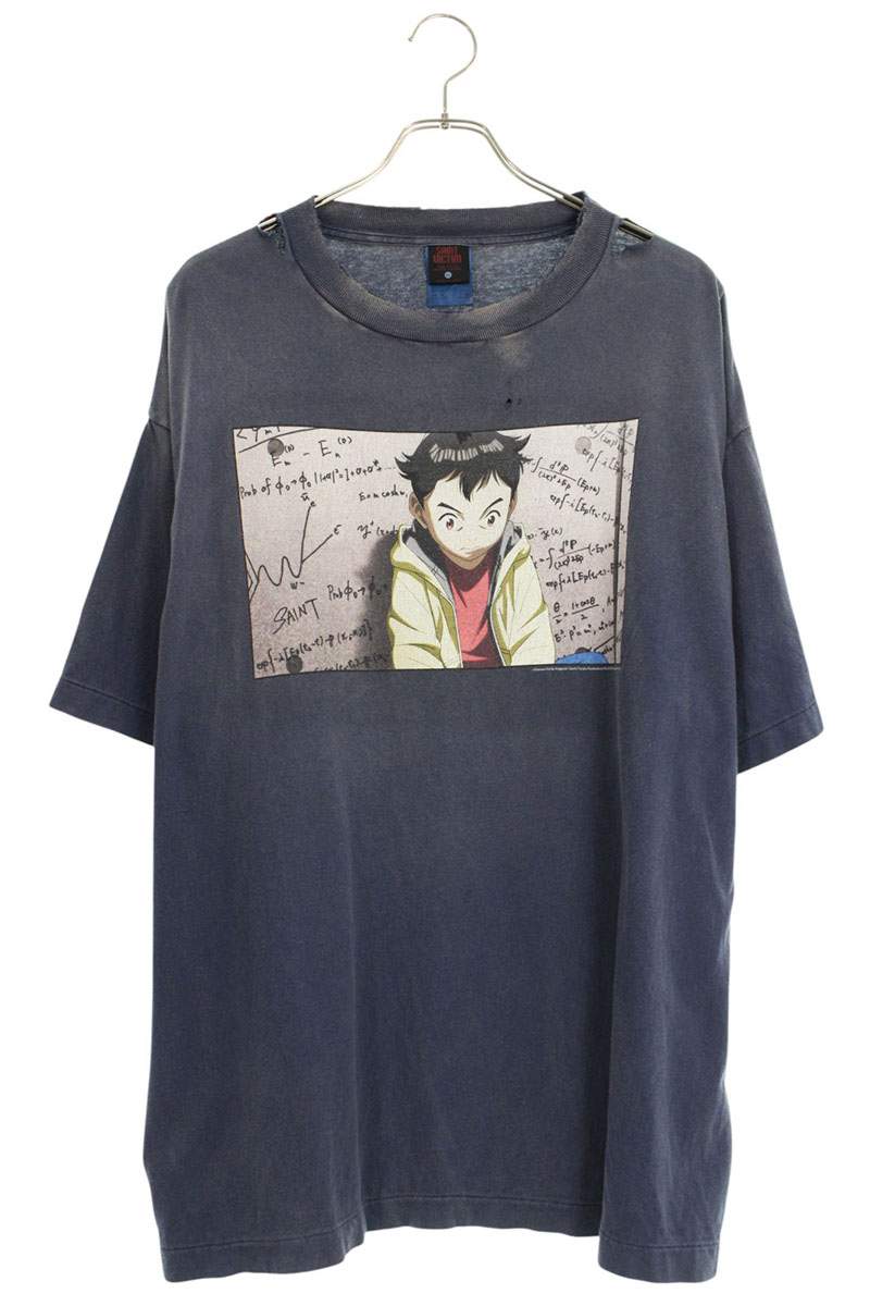 SAINT MICHAEL 24AW Anime Photo Tee navy Size XL