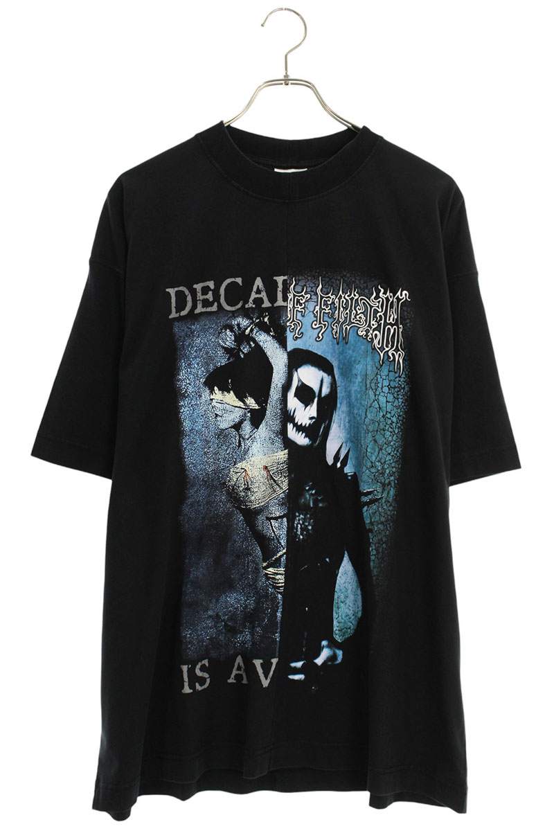 VETEMENTS 25AW COF CUT-UP Oversized Tee Black Size XS