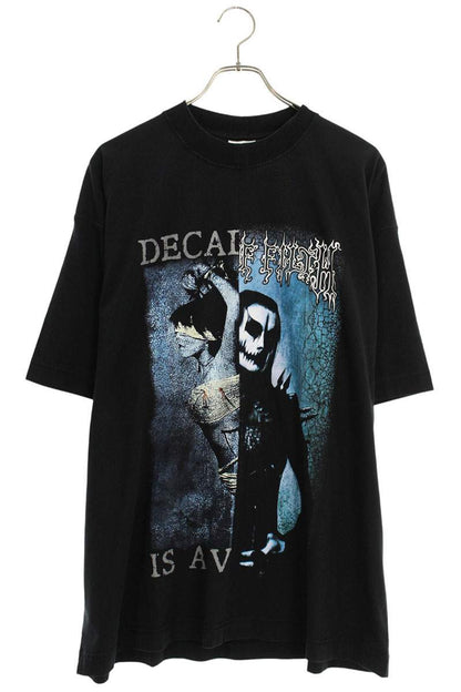 VETEMENTS 25AW COF CUT-UP Oversized Tee Black Size XS
