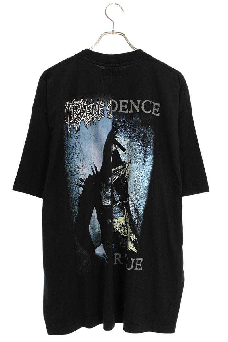 VETEMENTS 25AW COF CUT-UP Oversized Tee Black Size XS