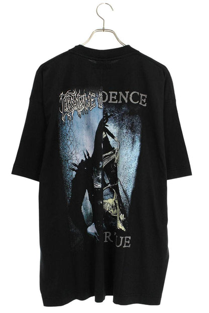 VETEMENTS 25AW COF CUT-UP Oversized Tee Black Size XS