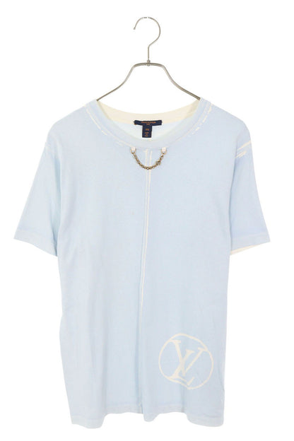 Louis Vuitton 23SS Chain Logo T-Shirt Blue Size XXL