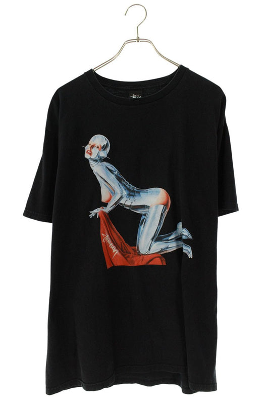 STUSSY HAJIME SORAYAMA Print T-Shirt Black Cotton Size L
