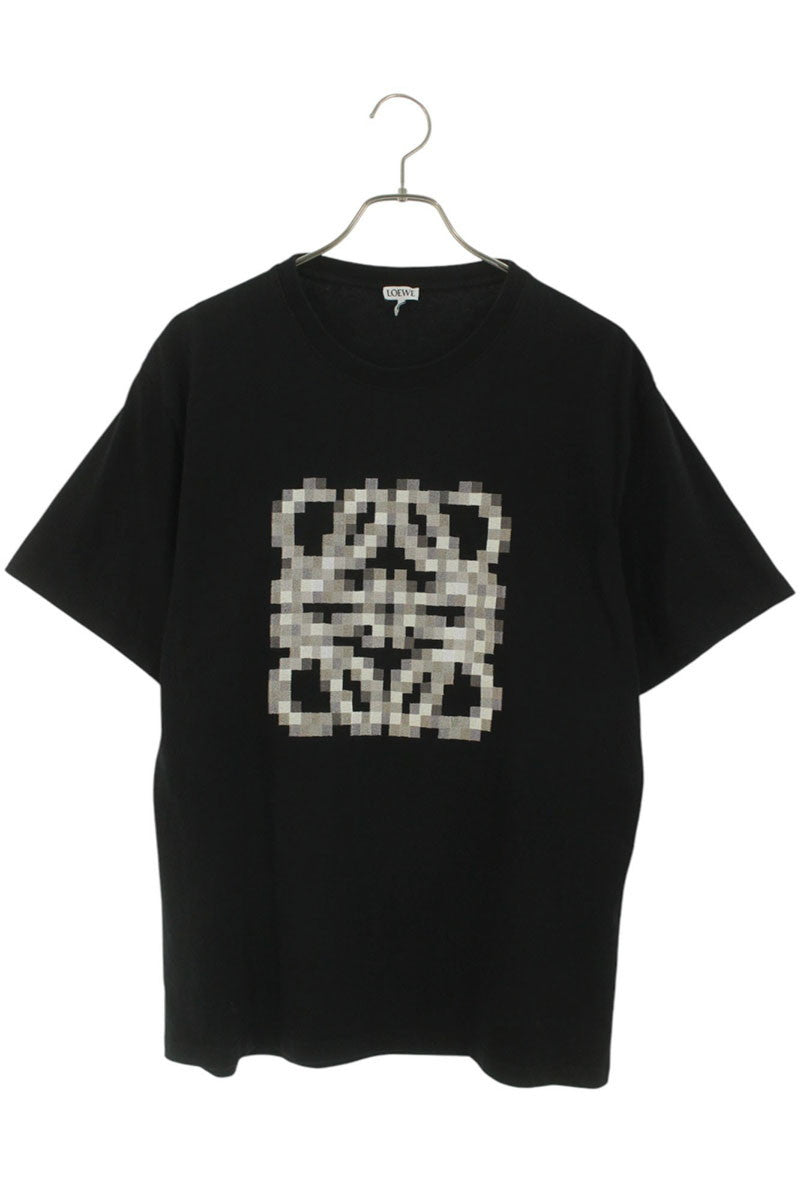 LOEWE Pixel Anagram Embroidered T-Shirt Black Cotton Size M