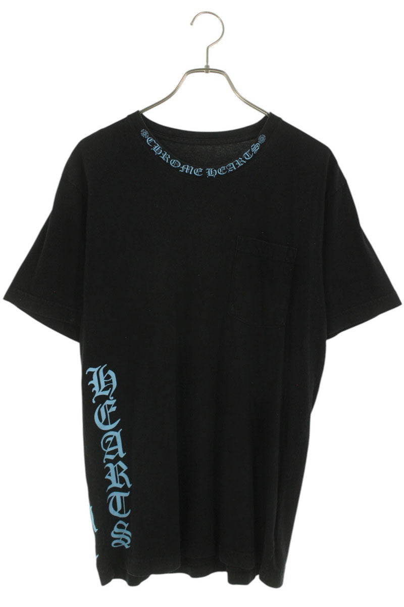 Chrome Hearts Neck Logo Print Tee Black/Blue Size L